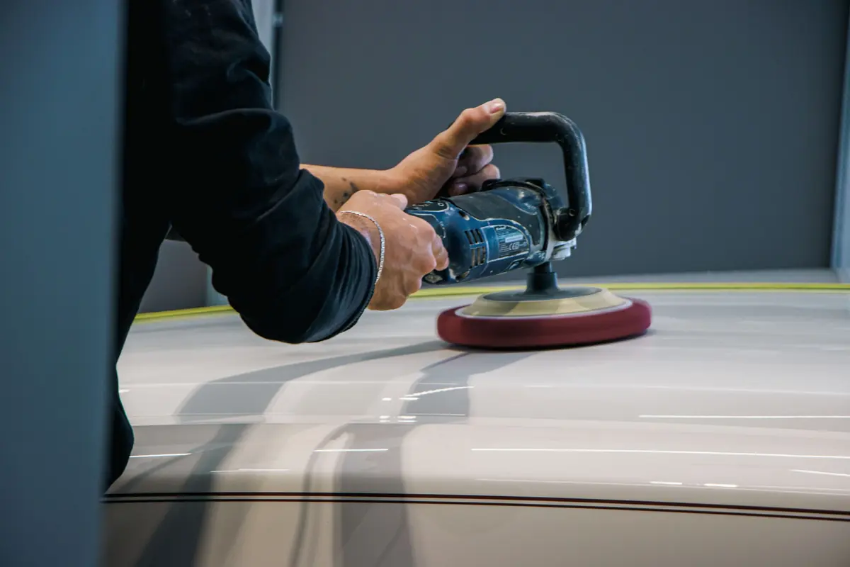 Rotary polisher correcting paint