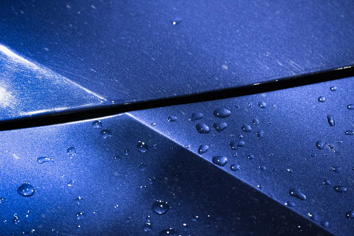 Water beading on coated paint