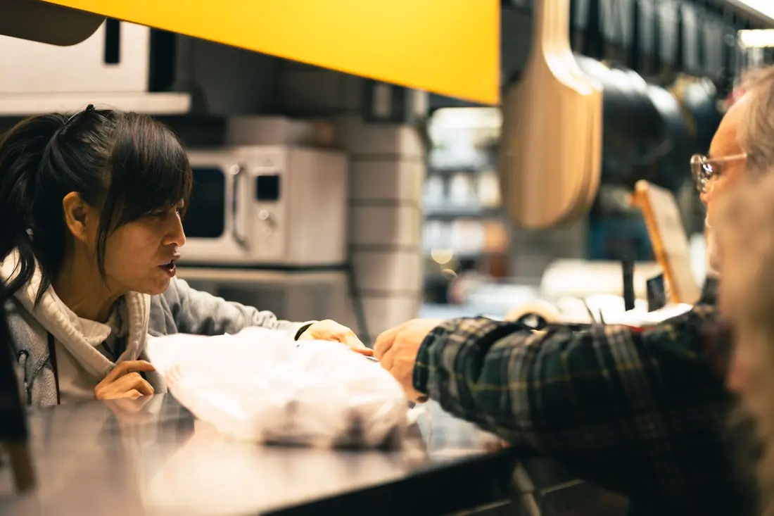 Customer at counter