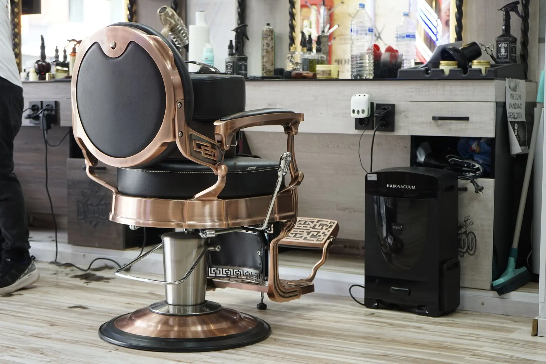 Vintage copper barber chair
