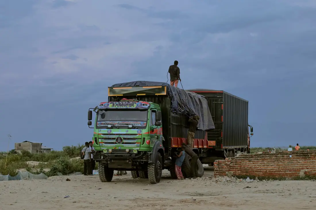 Crew loading a truck