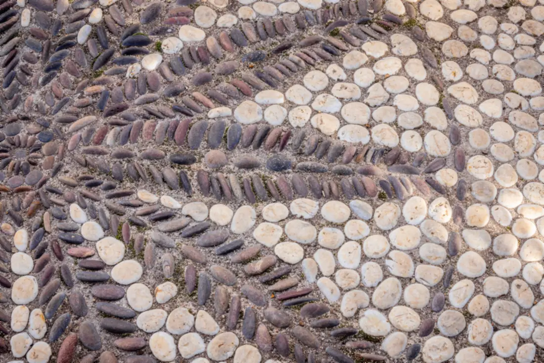 Pebble mosaic path