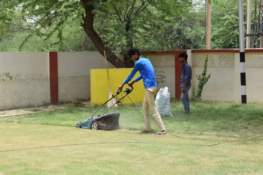 Mower in action