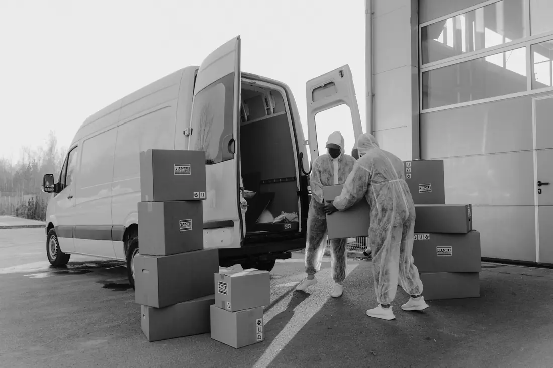 Movers loading truck
