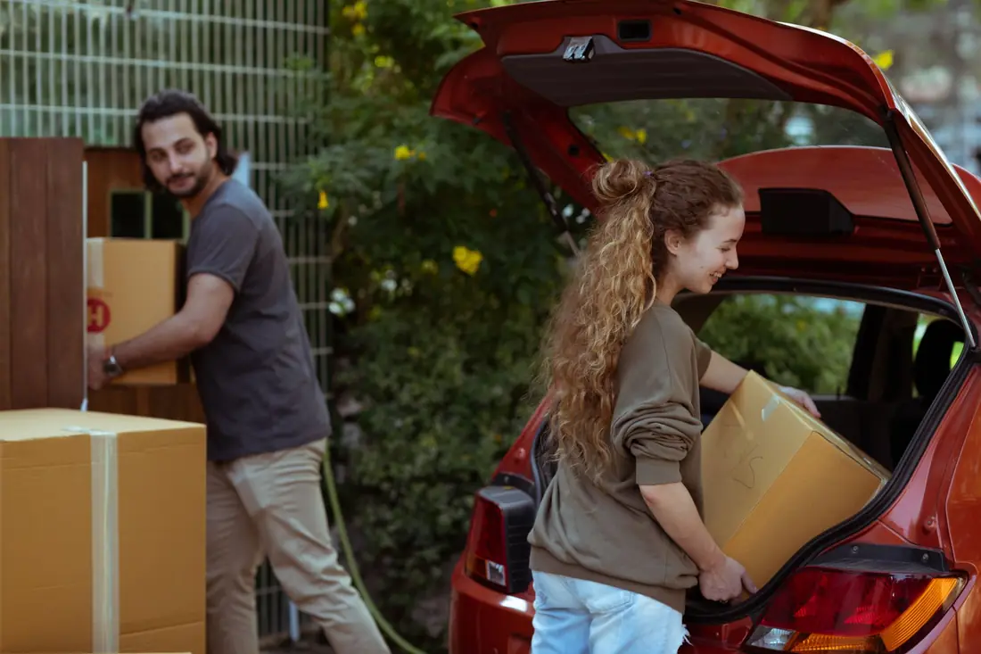 Happy family moving in