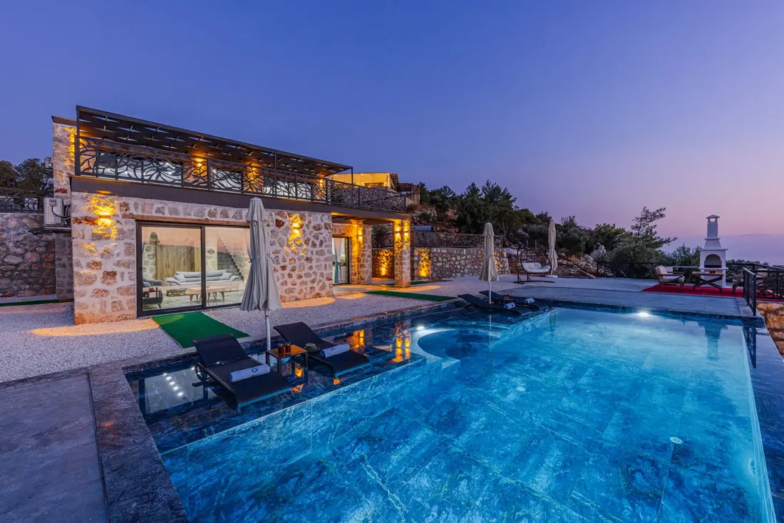 Pool at dusk