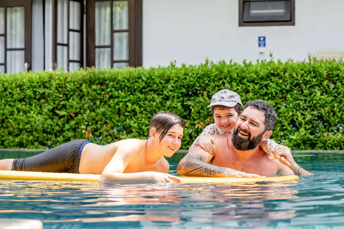 Family swimming