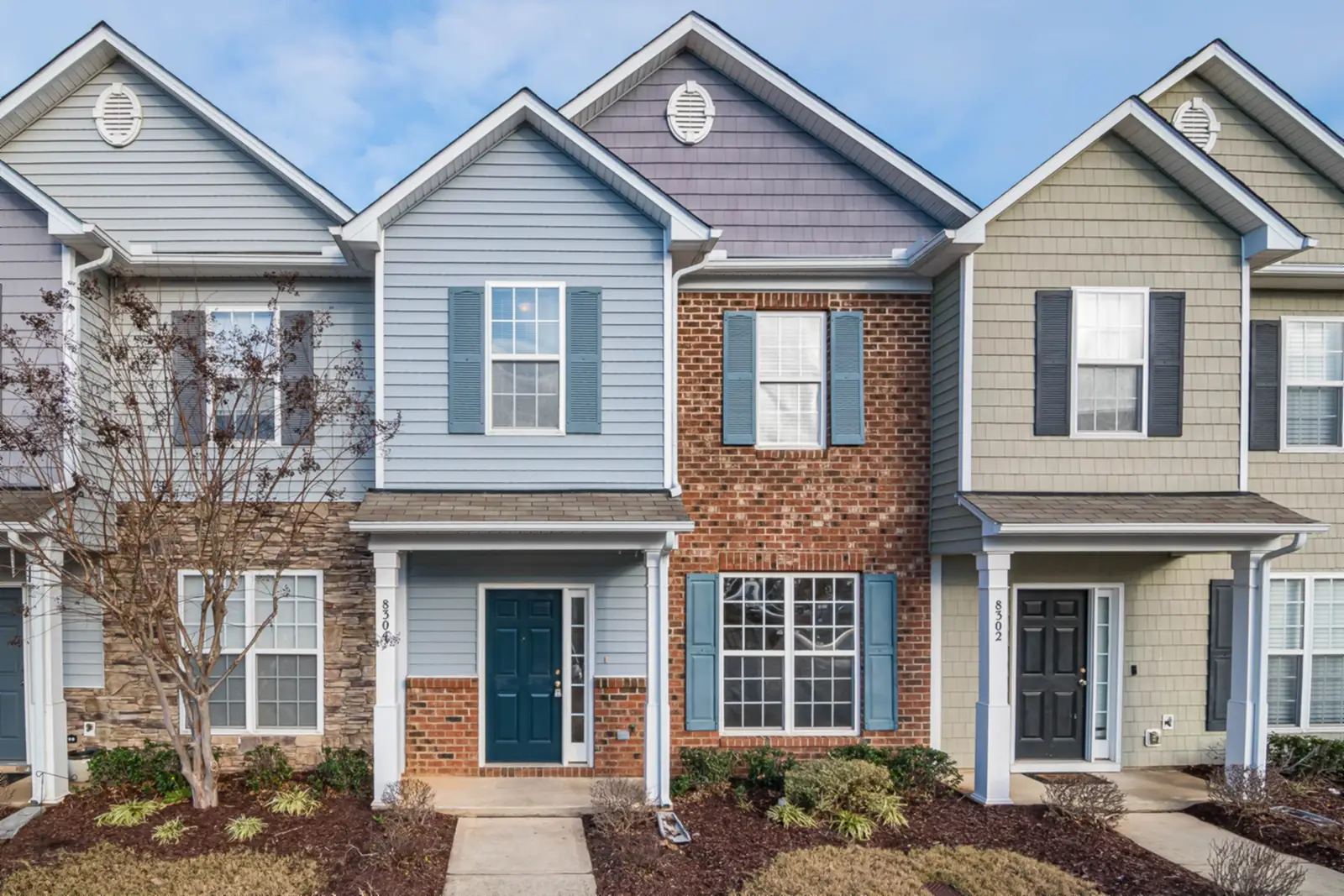 Row of clean townhouses
