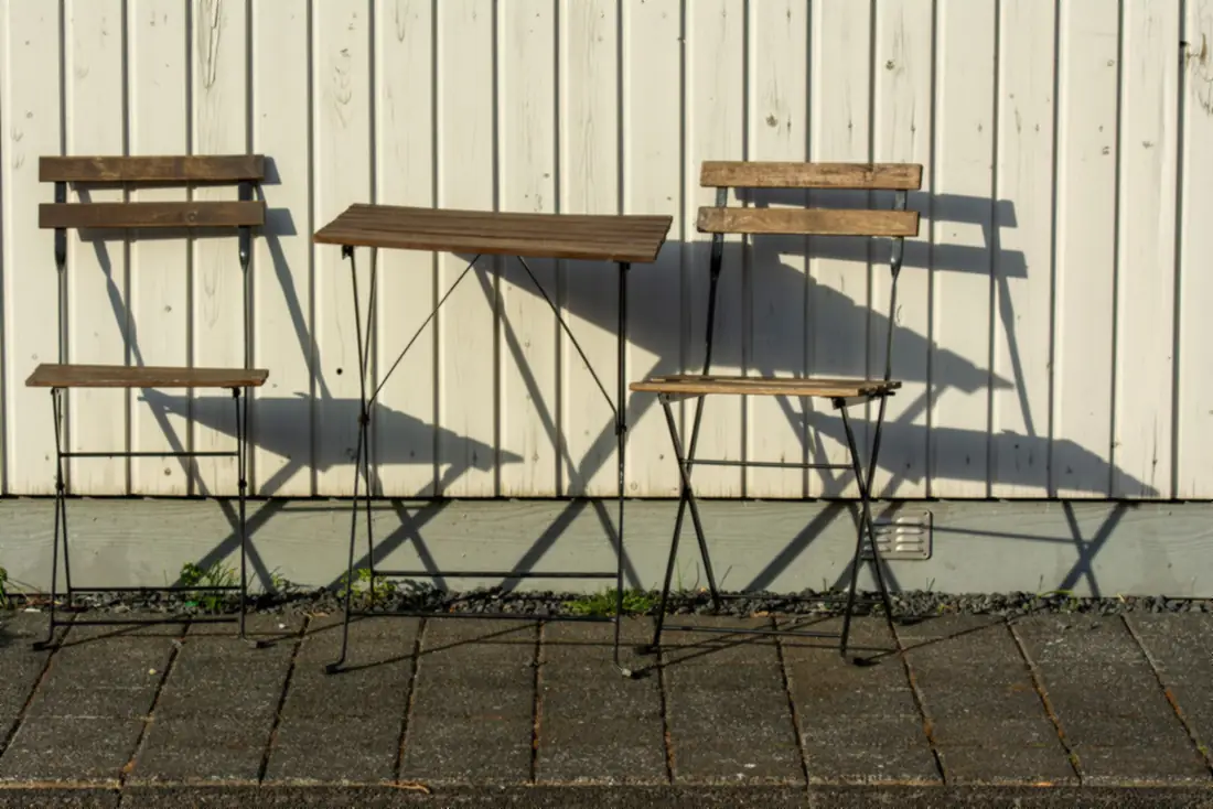 Clean deck with bistro chairs