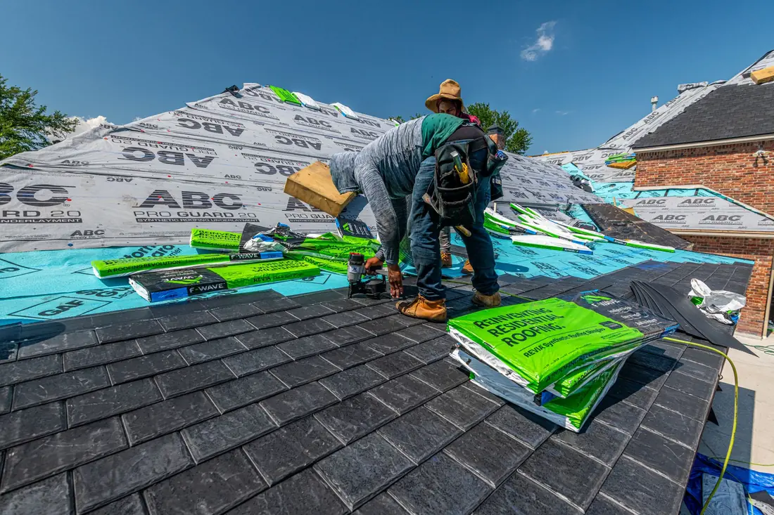 Crew on a roof